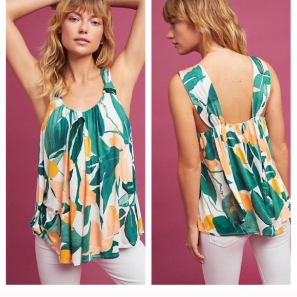 Anthropologie Tops - NWOT Anthropologie Vanessa Virginia Palm Tree Tank